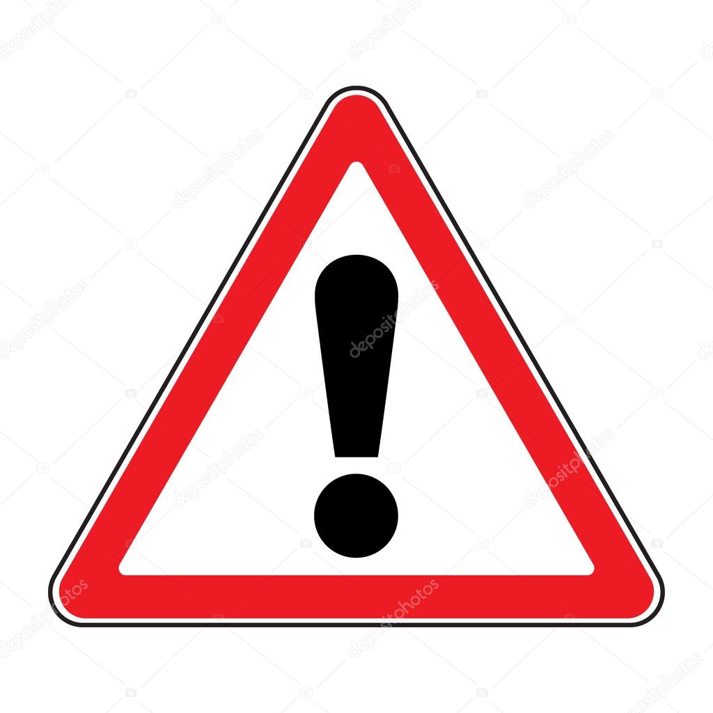 attention sign on white background