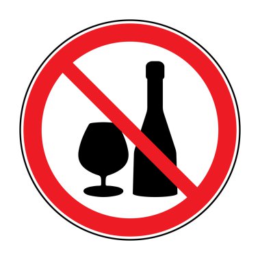 No alcohol drinks sign clipart