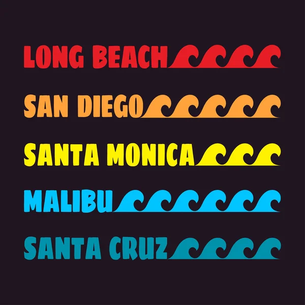 Diseño de color de playa — Vector de stock