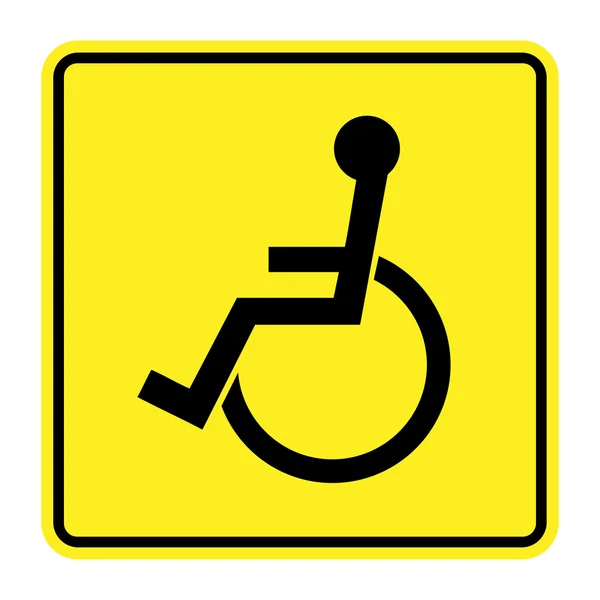 Disabilitato segno giallo — Vettoriale Stock