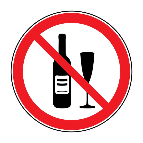 No alcohol drinks sign — Stock Vector