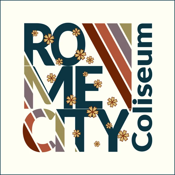 Rome t-shirt for woman — 图库矢量图片