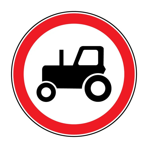 No tractor road sign — 图库矢量图片