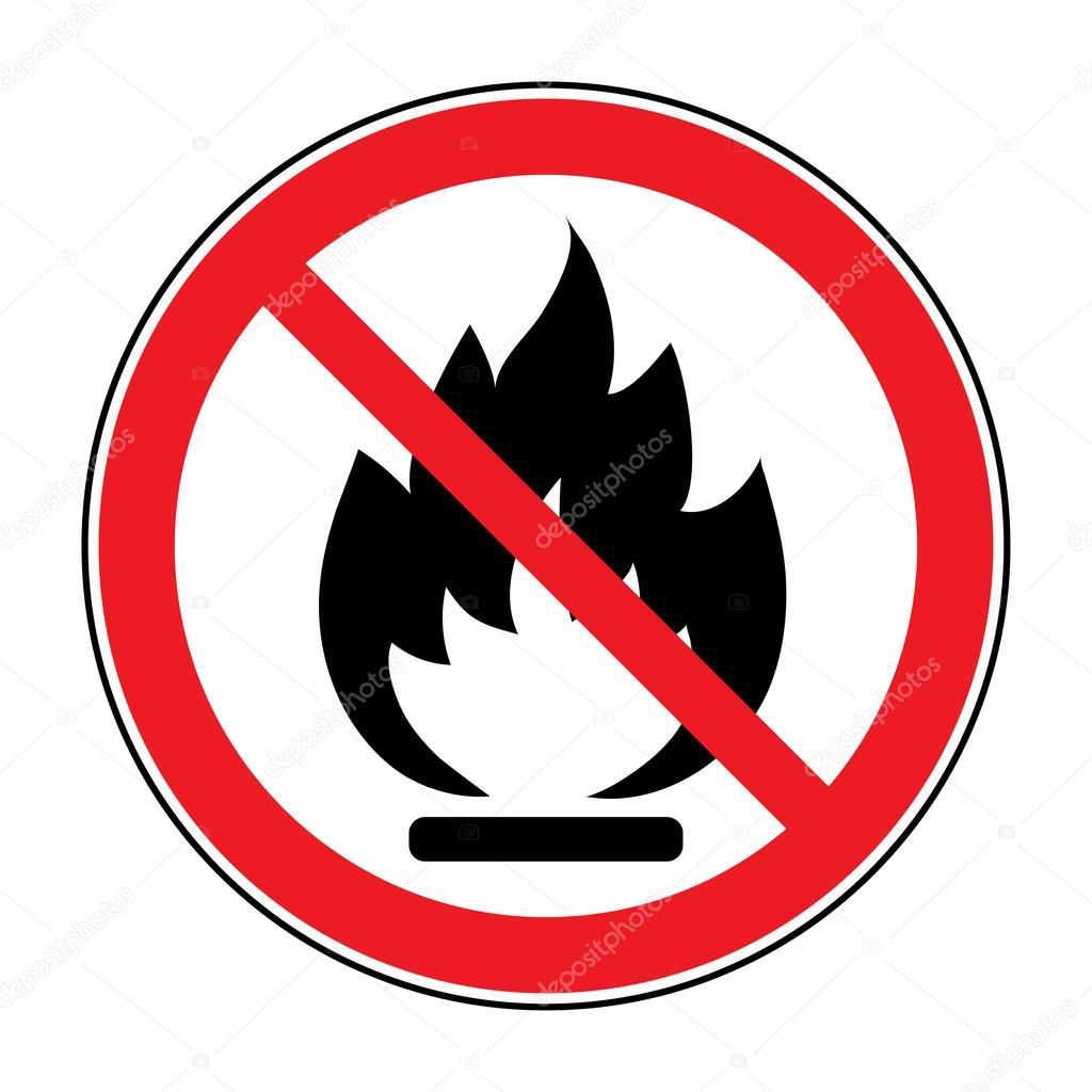no fire open flame sign