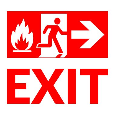 exit sign fire clipart