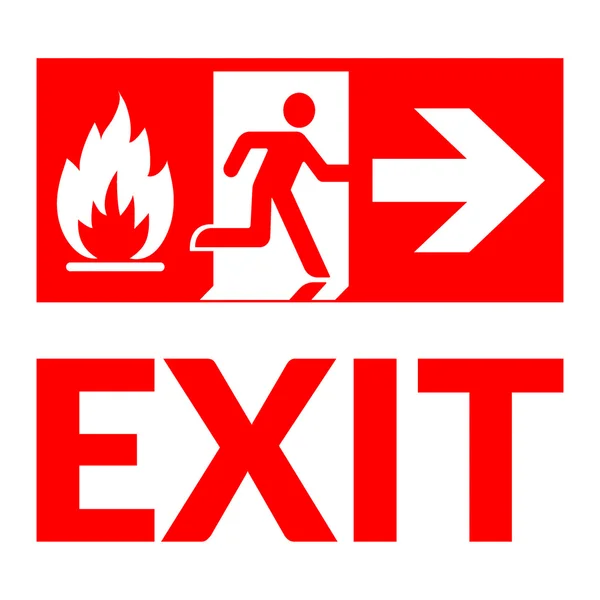 Exit sign fire — Stock Vector