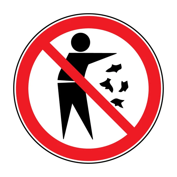 Pas de signe poubelle — Image vectorielle