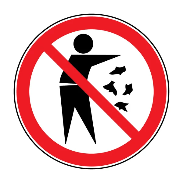 No trash sign — Stock Vector