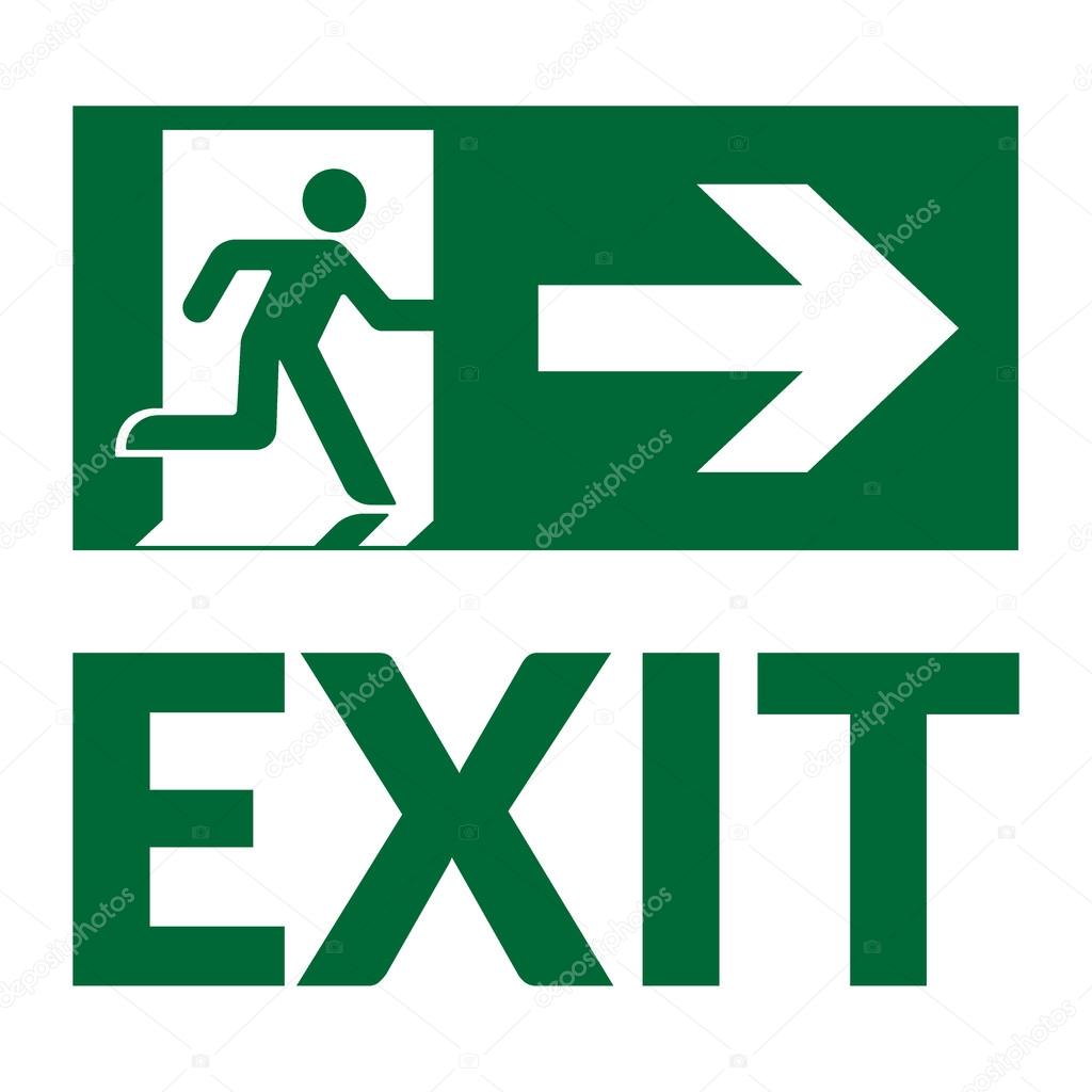 exit sign green