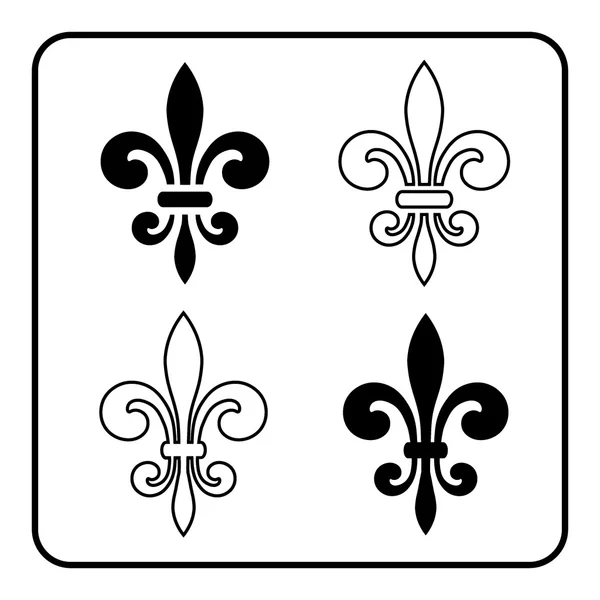 Fleur-de-lis símbolo negro — Vector de stock