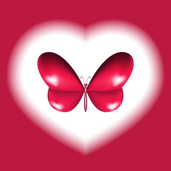 Heart butterfly design — Stock Vector