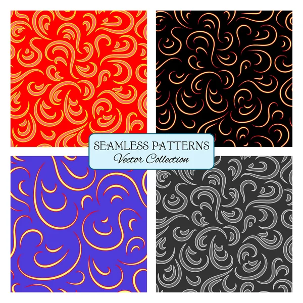 Set seamless pattern curl — Stok Vektör