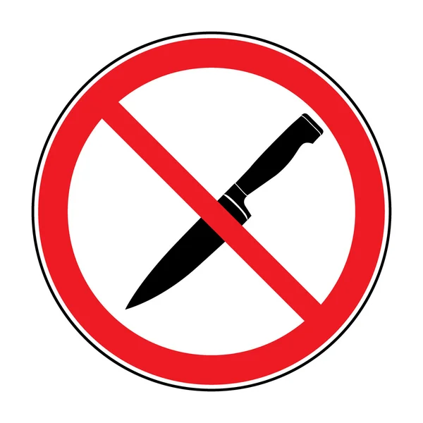 No Knife or No Weapon Sign — Stock Vector