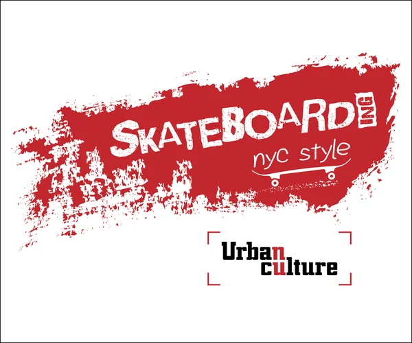 NYC skateboarding t-shirt — Stok Vektör