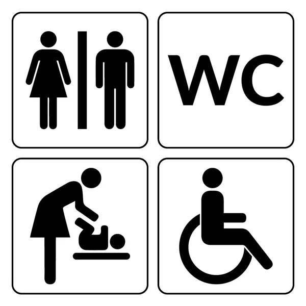 Wc iconos conjunto — Archivo Imágenes Vectoriales