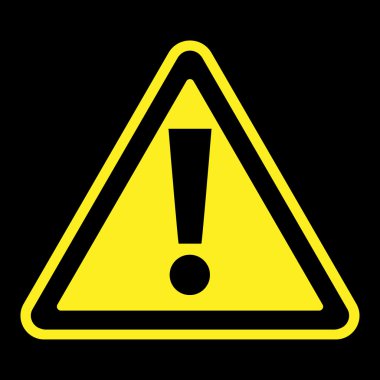 attention sign on black background