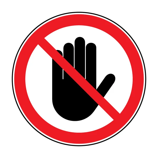 Stop segno mano su sfondo bianco — Foto Stock