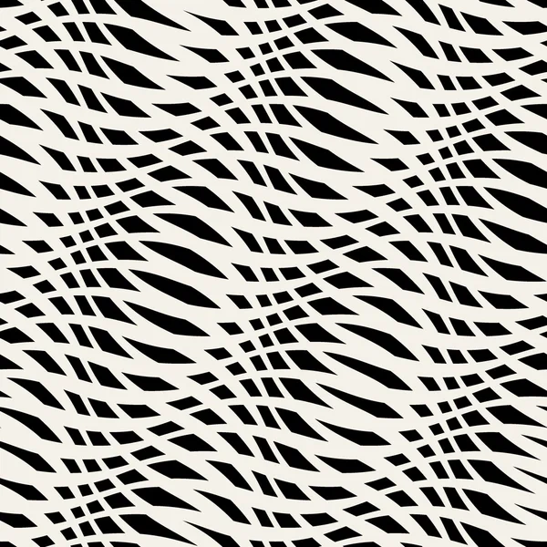 Modèle monochrome abstrait sans couture vawes croisées — Image vectorielle
