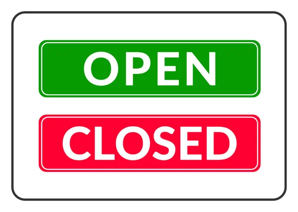 Open and Closed door Sign — Stock Vector