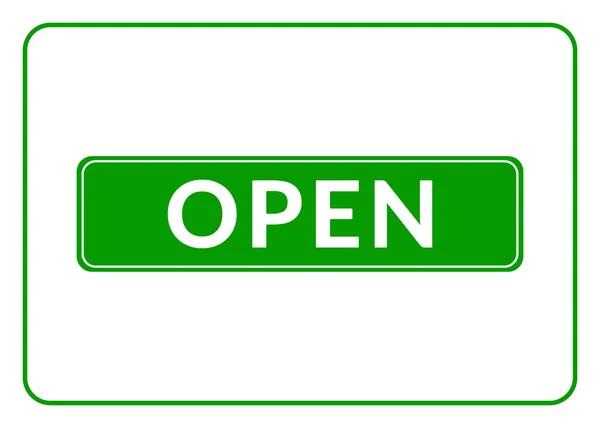 Open sign green — 图库矢量图片