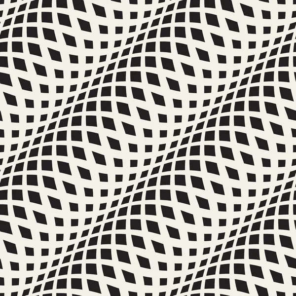 Modèle monochrome abstrait sans couture vawes croisées — Image vectorielle