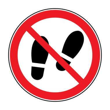 No shoes sign warning clipart