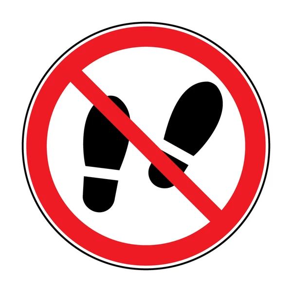 No shoes sign warning — 스톡 벡터