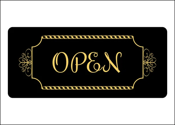 Open Sign Effect of gold — Stock Vector