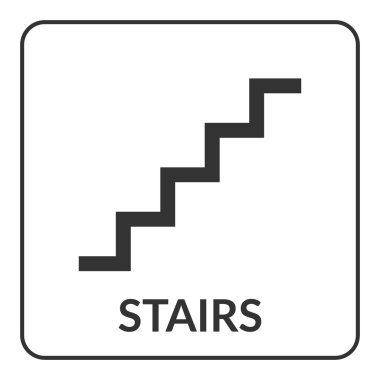 Stair sign. Flat vector web icon clipart