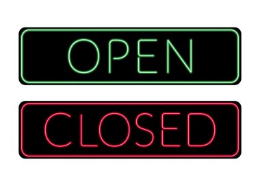 Open and Closed door neon Sign
