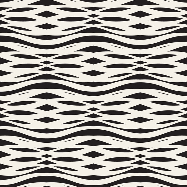 abstract monochrome seamless pattern crossed vawes