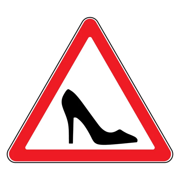 High heel shoes road sign — 图库矢量图片