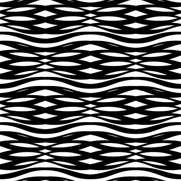 Modèle monochrome abstrait sans couture vawes croisées — Image vectorielle