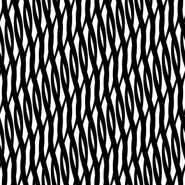 Modèle monochrome abstrait sans couture vawes croisées — Image vectorielle