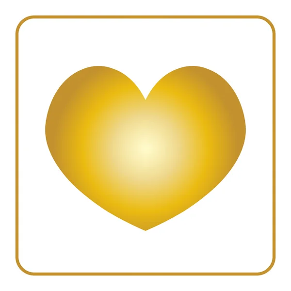 Icono corazón de oro — Vector de stock