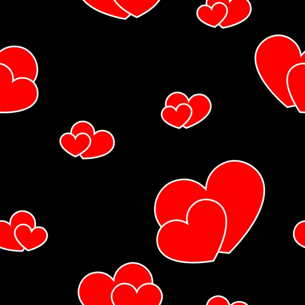 Красные большие и маленькие сердца — стоковый вектор