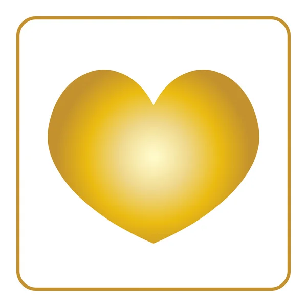 Golden Heart icon — Stock Vector