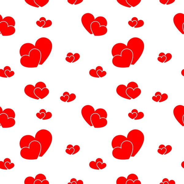 Rote große und kleine Herzen — Stockvektor