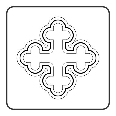 Beyaz arkaplanda çapraz simge