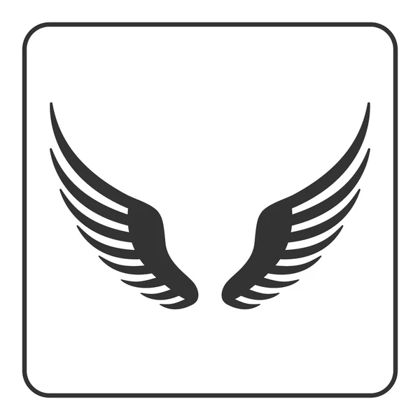 Flügel schwarze Ikone — Stockvektor