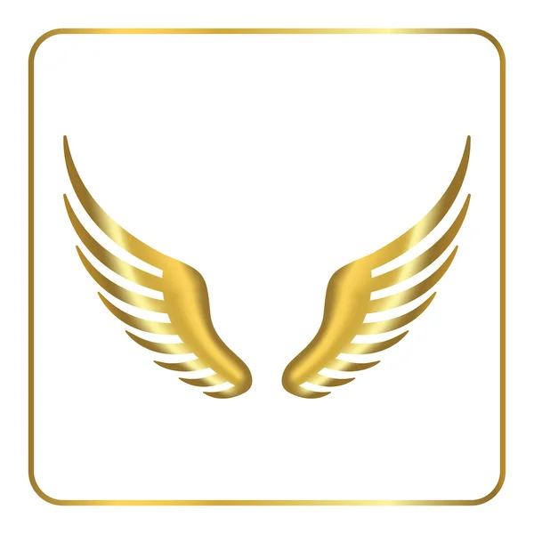 黄金の翼のアイコン — ストックベクタ