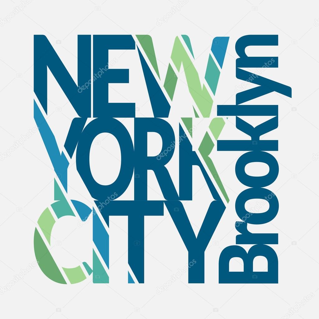 New York City Typography Graphics. Mans T-shirt Printing Design. NY Brooklyn original wear. Fashion Design Print for sportswear apparel. Concept in vintage style for different print production.