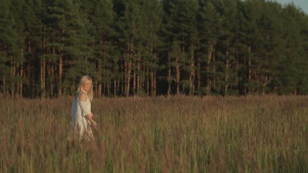 Dziewczyna w polu — Wideo stockowe