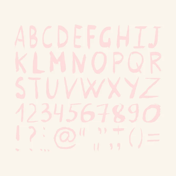 Engelskt alfabet. Målat typsnitt. — Stock vektor