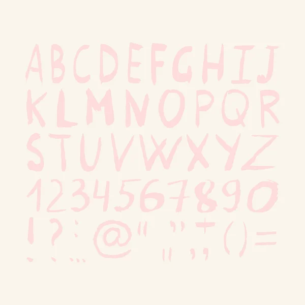 Englisches Alphabet. bemalte Schrift. — Stockvektor