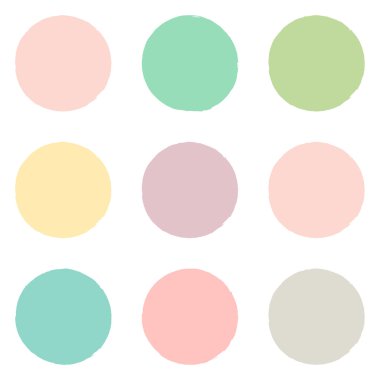 Elle çizilmiş dairelerle kesintisiz desen. Tasarım öğeleri. Çok renkli modern arka plan. Kumaş, duvar kağıdı, ambalaj kağıdı, kart, davetiye için çocuksu komik zemin. Vektör çizimi.