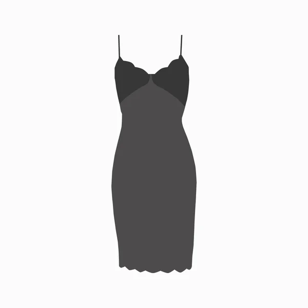 Vestido de deslizamento da mulher - 2016 tendência da moda. Lingerie. Estilo plano. Ilustração de imagem de arte vetorial, isolada no fundo . —  Vetores de Stock