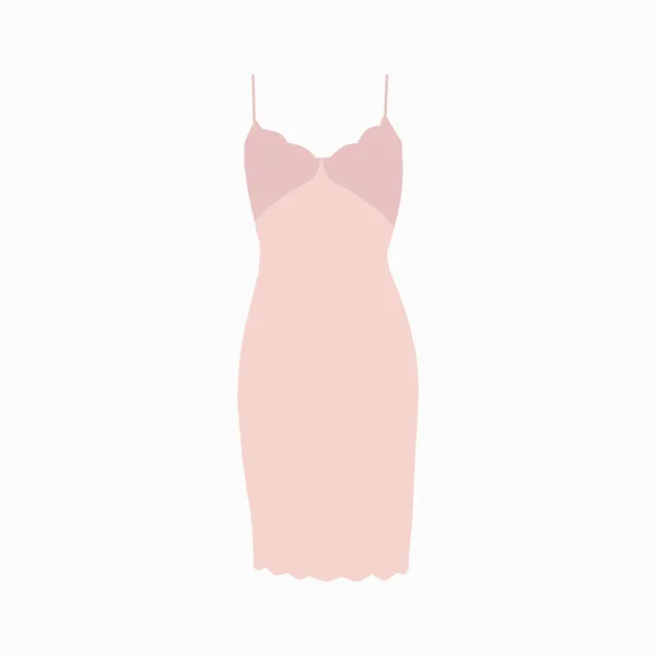 Vrouwen slip jurk - 2016 mode trend. Lingerie. Vlakke stijl. Vector art illustratie, geïsoleerd op achtergrond. — Stockvector