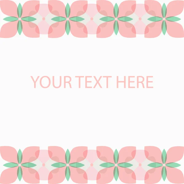 Cadre décoratif avec des fleurs stylisées roses pour votre texte ou message publicitaire. Fleurs stylisées avec espace de copie vierge. Vous êtes libre d'écrire votre texte ici. Illustration vectorielle . — Image vectorielle