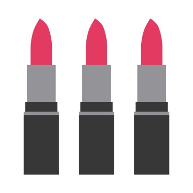 Düz renkli ruj. Kadın makyaj. Kozmetik. Basit ve minimalist. İzole vektör çizim.